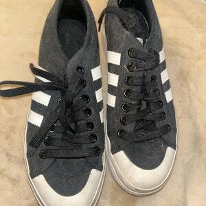 adidas Black and White Striped Sneakers